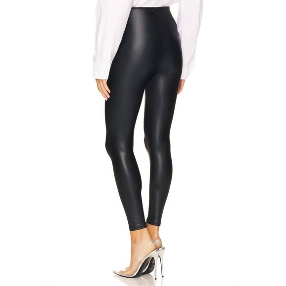 Commando Black High-Waisted Faux‎ Leather Leggings - Picture 3 of 7